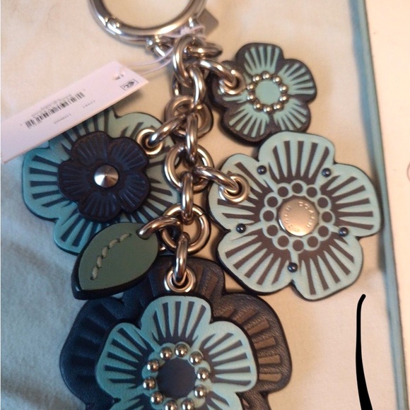 Coach tearose blue mix bag charm - Picture 1 of 4